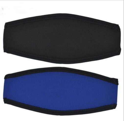  Neoprene con doppia copertura del cinturino per maschera subacquea in nylon colore blu nero