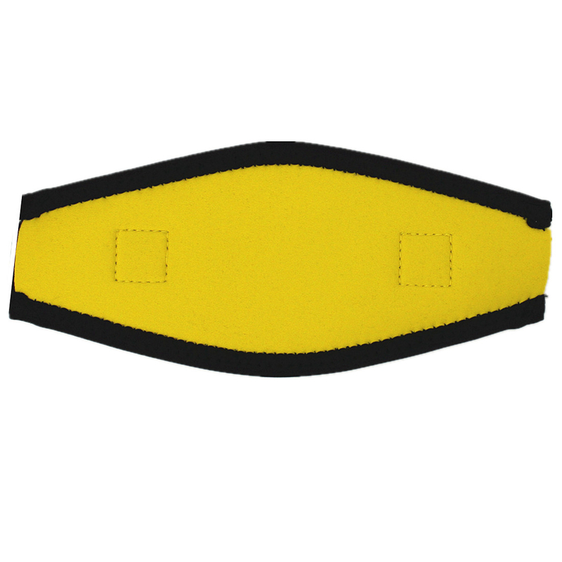 Copri cinturino per maschera giallo in neoprene da 2 mm con velcro su di esso per uomo e donna 